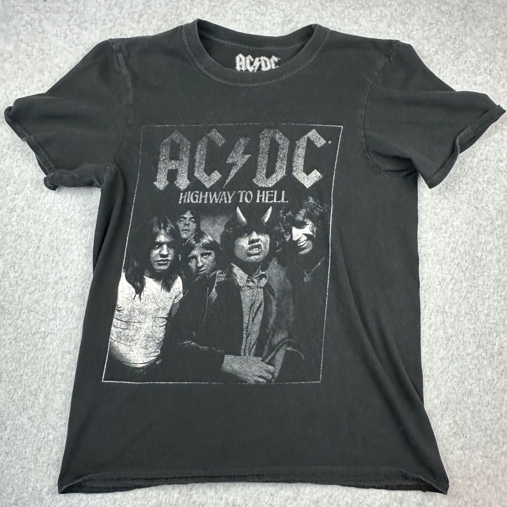 AC/DC Highway to Hell Graphic T-Shirt‎ Mens Small Black Rock Band Tee 2022